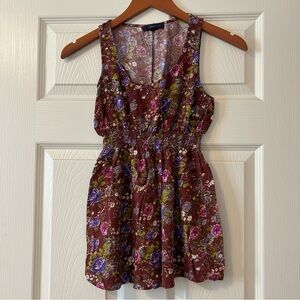 Forever 21 Floral Tank Top - Purple and Green